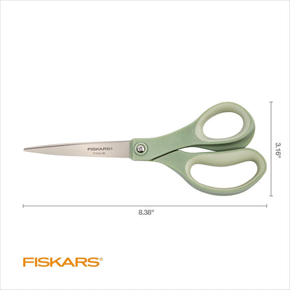 Fiskars 20,32 cm Softgrip Titanio Tijeras | Asas ergonómicas para tareas de corte diarias, tijeras afiladas multiusos para el hogar, oficina, manualidades, multicolor
