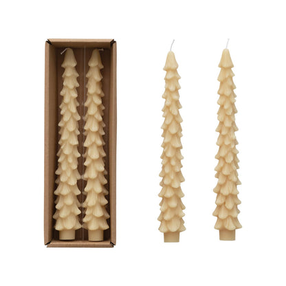 Creative Co-Op Velas Cónicas Decorativas, Juego de 2 - Eggnog Beige - 10 inches