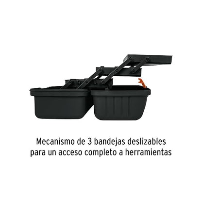 Truper CPE-16N, Caja para pesca fabricada en polipropileno, 16", negro