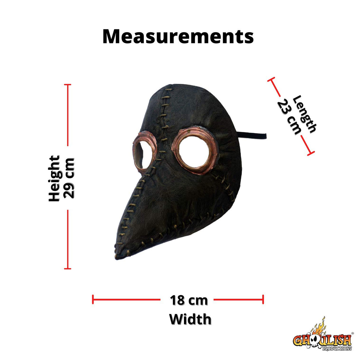 Ghoulish Productions Plague Doctor, Máscara de Látex deMédico de la Plaga Estilo Steampunk, Disfraz Apocaliptico de Cuervo de las Peste Negra Ideal para Fiestas de Disfraces y Halloween