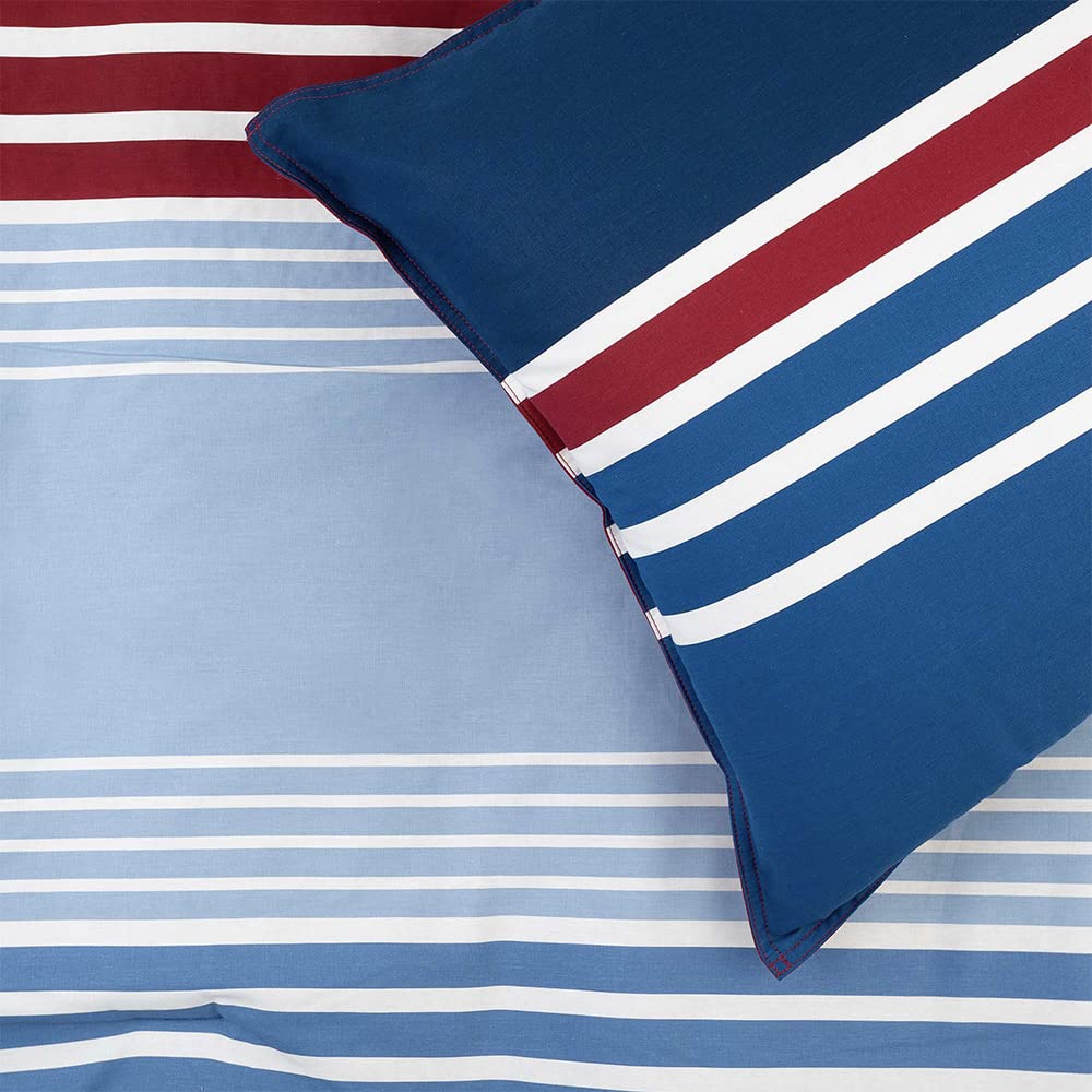 Nautica, Set de Edredón King 100% Algodón, Color Azul, Clermont Blue.