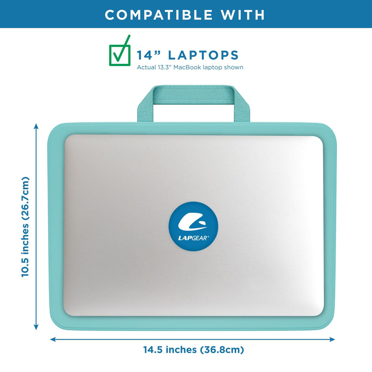 Lap - computadora con 2 Compartimentos, Aguamarina