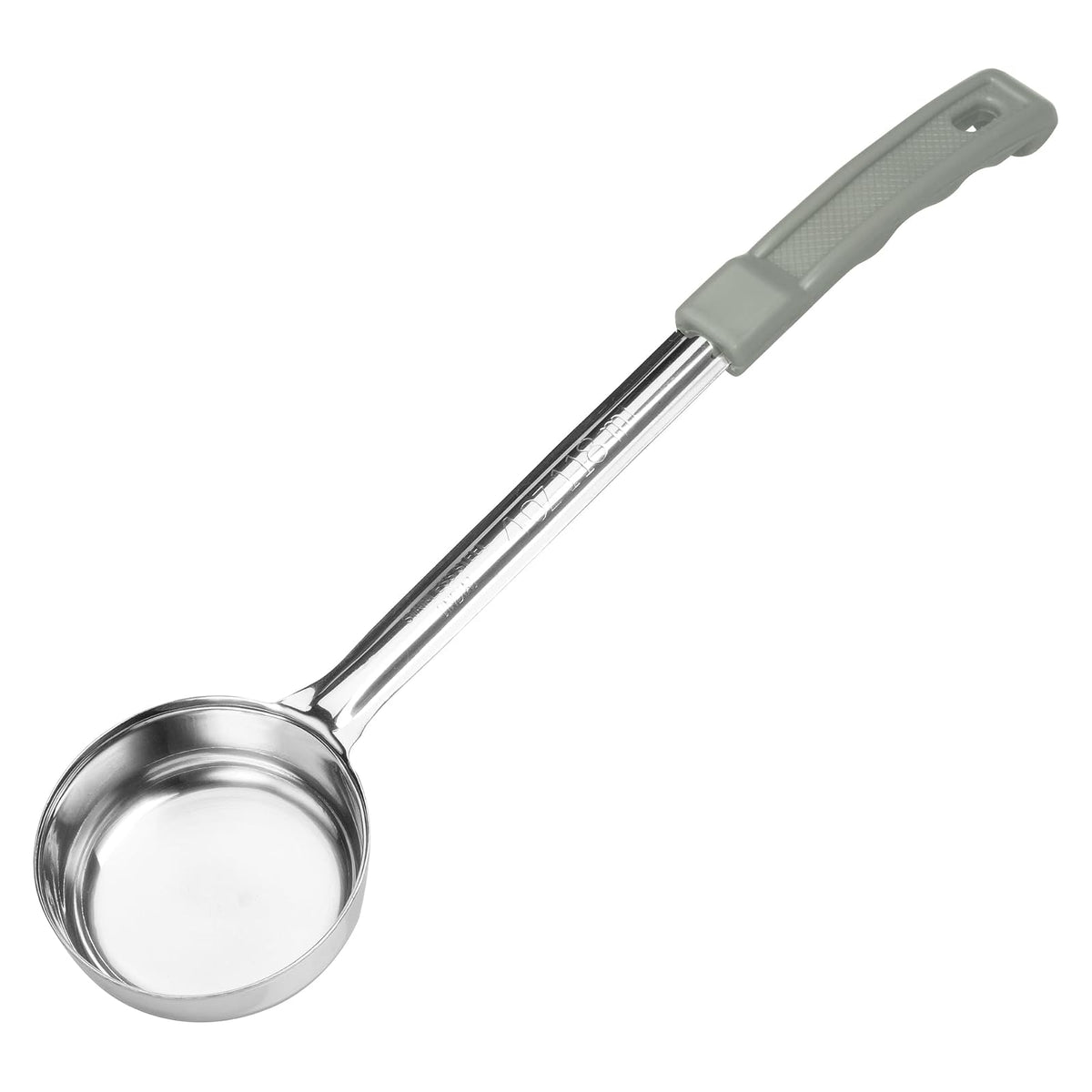 Winco Prime Cuchara Porcionadora de Fondo Sólido, Certificación NSF - 118.29ml (4 oz) - Sólido - Gris