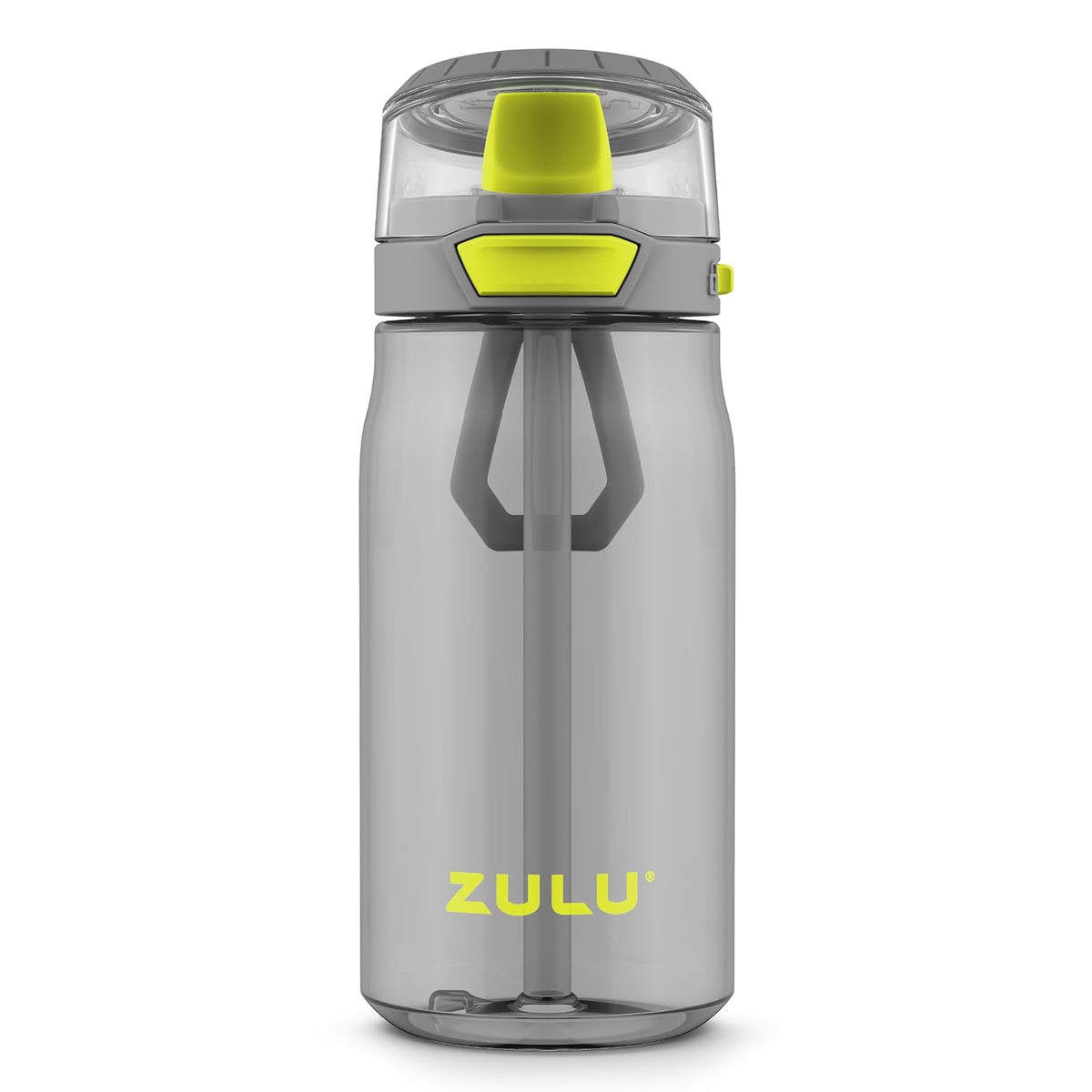 ZULU Kids Flex - Botella de agua de plástico Tritan de 16 onzas con boquilla de silicona, tapa abatible a prueba de fugas y bucle de transporte suave al tacto para mochila escolar, lonchera y deportes
