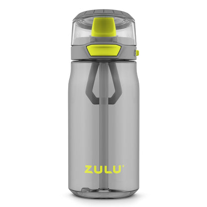 ZULU Kids Flex - Botella de agua de plástico Tritan de 16 onzas con boquilla de silicona, tapa abatible a prueba de fugas y bucle de transporte suave al tacto para mochila escolar, lonchera y deportes