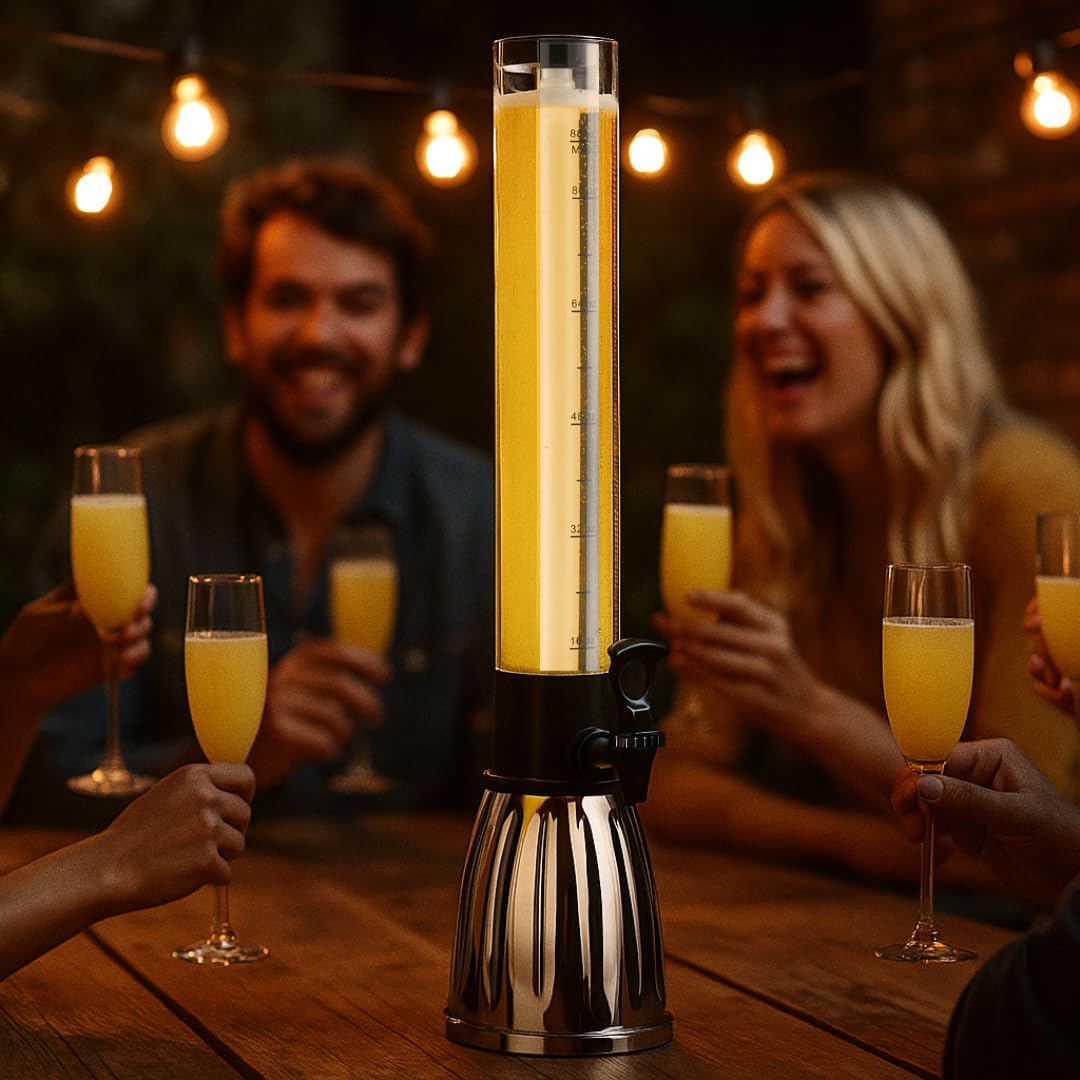 Oggi Dispensador de torre de cerveza con espiga EZ-Pour de 2.75 cuartos de galón, negro