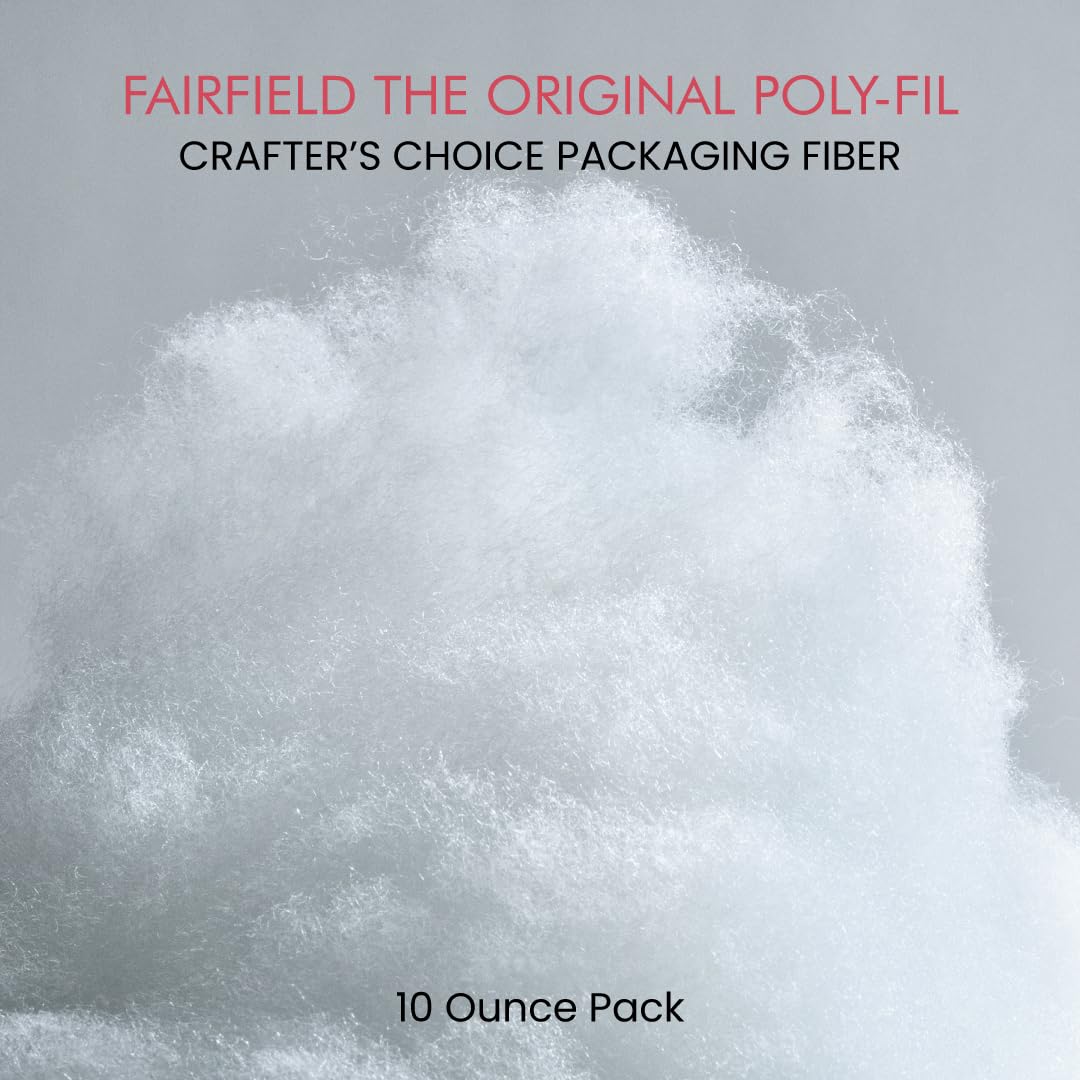 Fairfield Poly-Fil Crafter's Choice, Relleno de Fibra de poliéster seco, Relleno para Animales de Peluche, Juguetes, muñecas y más, Relleno de Fibra de poliéster Lavable a máquina, Bolsa de 10 onzas