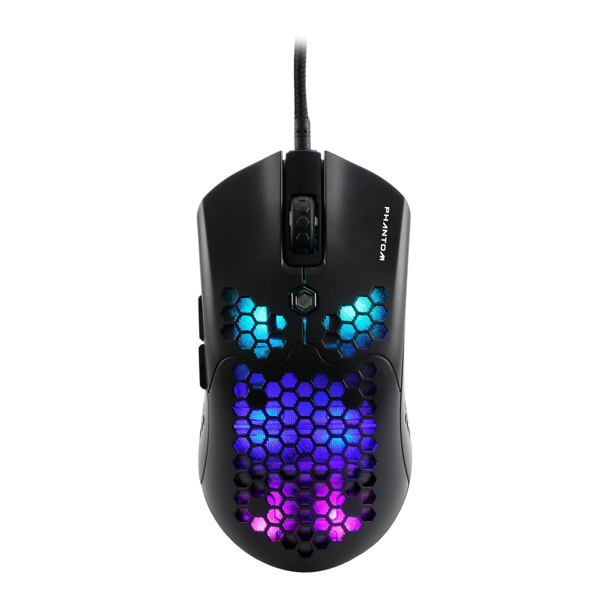 Gaming Naceb Mouse Gamer Phantom NA-0954 RGB con Cable USB - Mouse dpi Ajustable hasta 10000 para PC Gaming con 6 Botones Programables - Negro