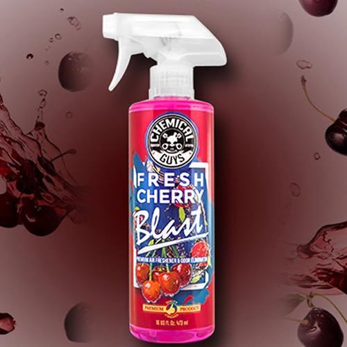 Chemical Guys Fresh Cherry Blast Ambientador y Eliminador de Olores Premium, (ideal para automóviles, camiones, todoterrenos, caravanas, casas, oficinas, dormitorios y más) 473 ml
