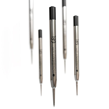 Monteverde Recambios de gel sin tapa para adaptarse a bolígrafos estilo Parker, punta de aguja extrafina de 0,5 mm, negro, paquete de 2, tecnología de escritura suave para Parker, Conklin, Schmidt y