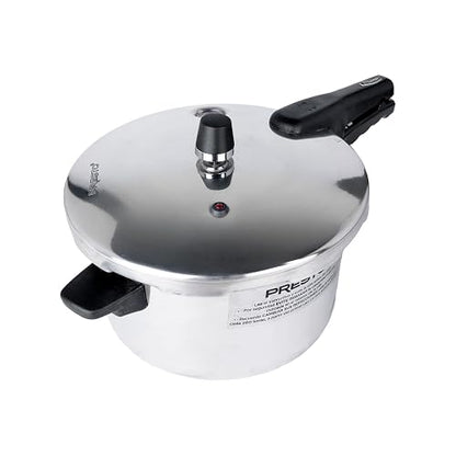 Presto | Olla Express de 6 Litros Aluminio con 7 Sistemas de Seguridad | Cuerpo y tapa de aluminio, Cocción rápida, Certificado NOM, Cocina saludable