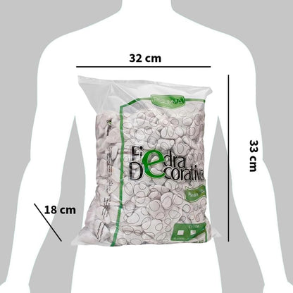 Pisumma | Piedra Bola Blanca Decorativa para Jardín 20 kg (2”–4”) | Piedra Natural para Paisajismo, Senderos y Macetas | Mejora Drenaje, Controla Malezas y Aporta Luminosidad