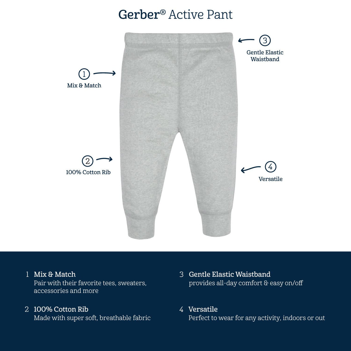 Gerber Conjunto de Pantalones Activos multipaquete Leggingsbebés niñas