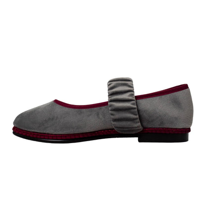 Pulaski Ballerina Donatella Zapatos Planos Mary Jane para Mujer - 23.0 cm - Gris - Tinto