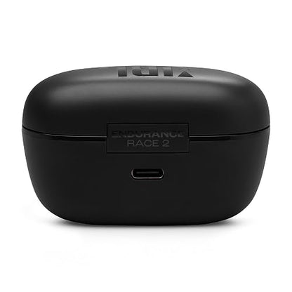 JBL Endurance Race 2 Audífonos Inalámbricos Bluetooth, Deportivos, Reproducción 48 Horas, Resistentes al Agua, Sudor y Polvo IP67 - Negro
