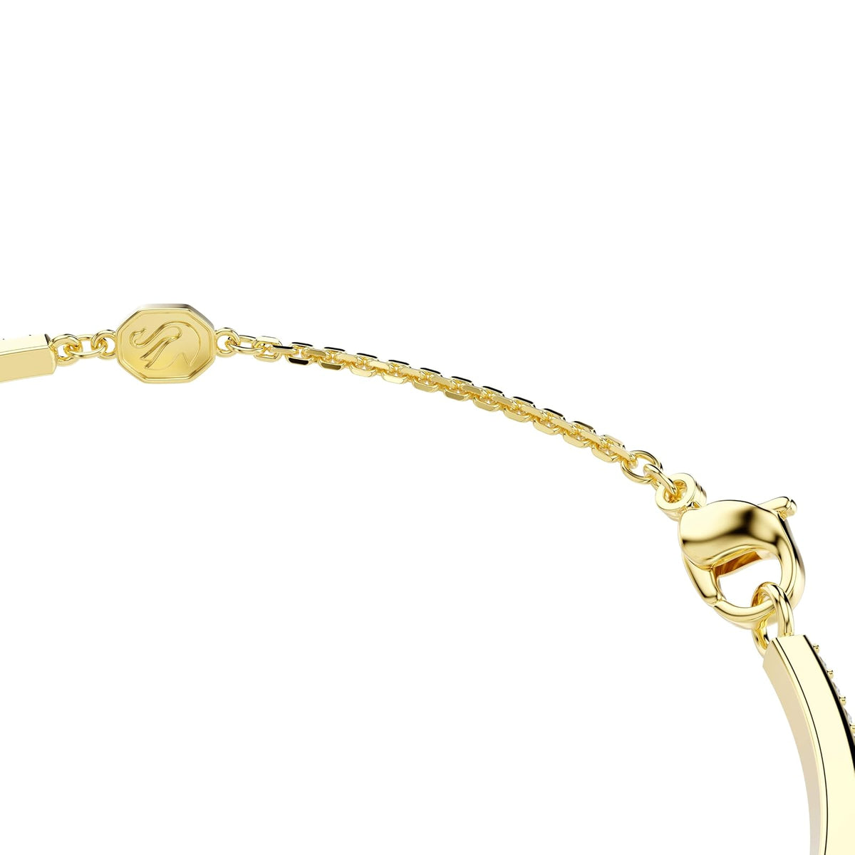pulsera Swarovski Lifelong, corte redondo, corazón, blanco, oro tSwarovski chapado en uno