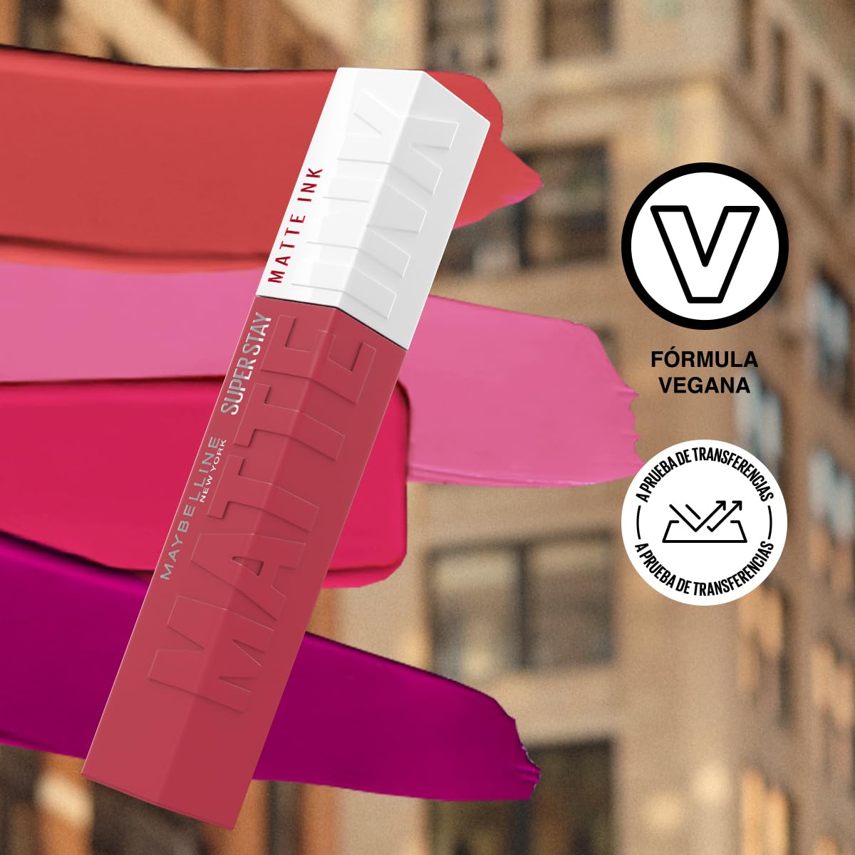 Maybelline SuperStay Matte Ink Labial Líquido, Larga Duración 16 Horas, Alta Pigmentación Sin Transferencia, Aplicador de Precisión en Flecha, Tono 80 Ruler, 5 ml