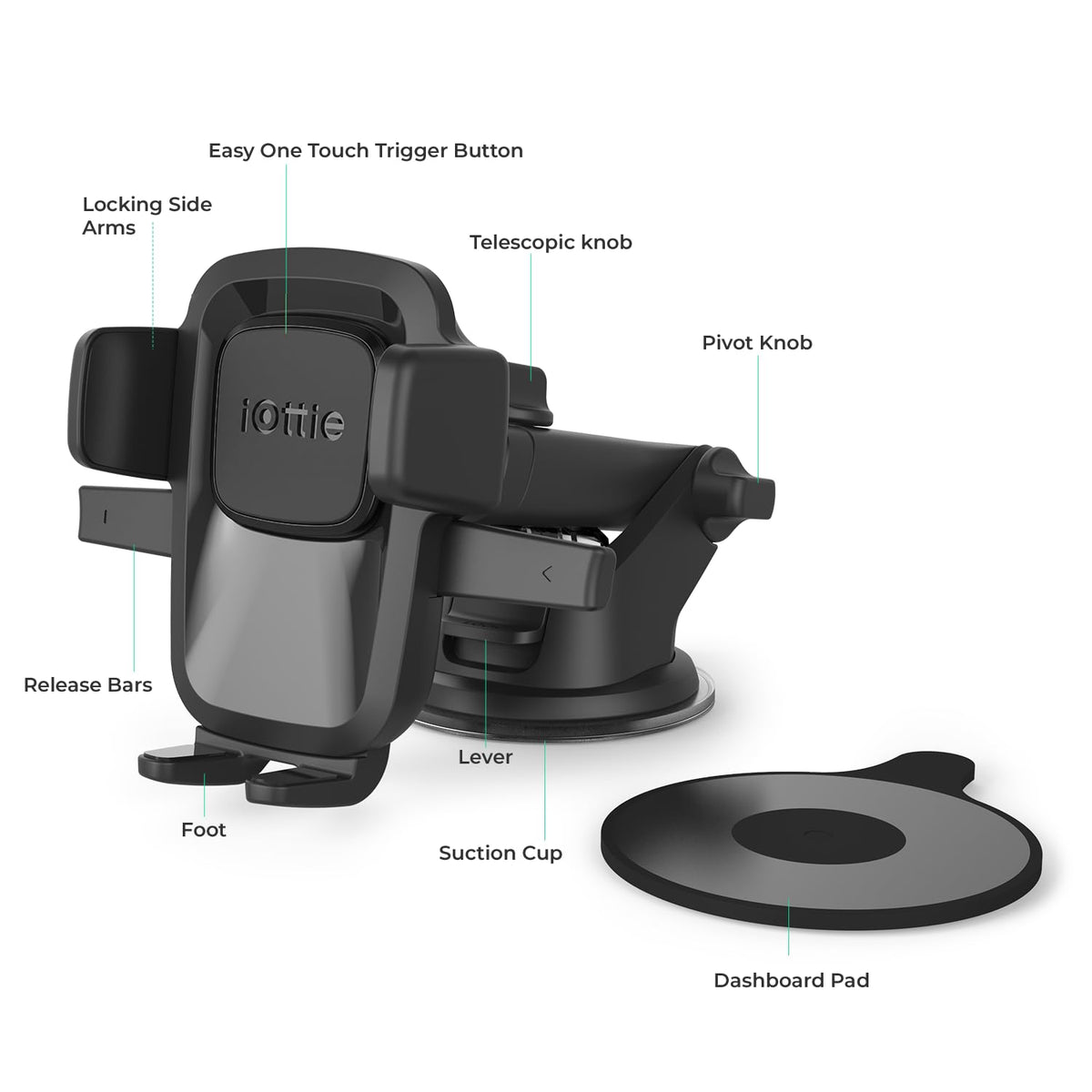 iOttie Soporte de Rejilla de Ventilación para Automóvil, Dashboard, Negro
