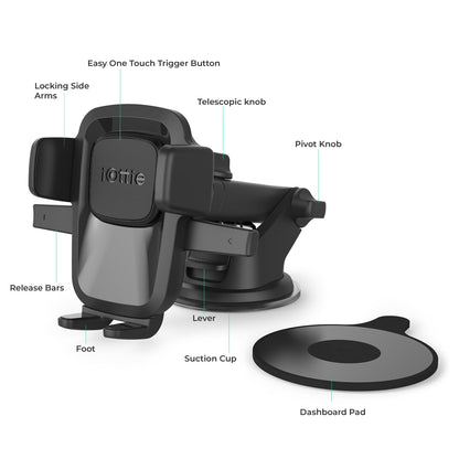 iOttie Soporte de Rejilla de Ventilación para Automóvil, Dashboard, Negro