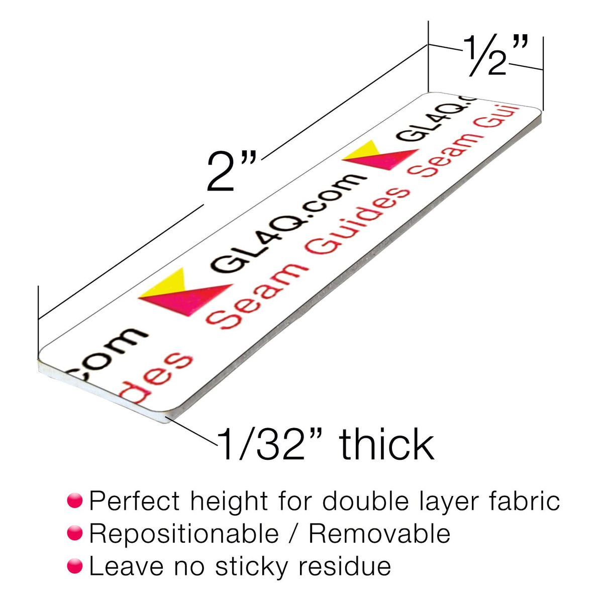 Guidelines4quilting - Paquete de 6 guías de Costura – Pelar y Pegar, calcomanía extraíble Que no Deja residuos Guía de Tela precisa para Costura. Altura Perfecta para Tela de Doble Capa. Se Adapta a