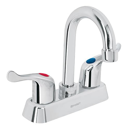 Foset Basic MP-060P, Mezcladora plástica 4" cuello tipo bar para lavabo manerales de palanca