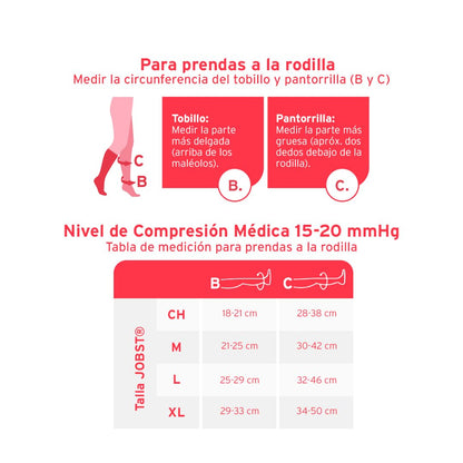 JOBST Ultrasheer Medias de compresión, Baja 15-20mmHg, Rodilla, Talla M | Punta cerrada, Color Sunbronze, Compresión de Grado Médico
