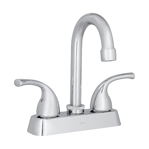 DICA, Mezcladora 4" para Lavabo Tipo Bar, Cuello Alto, Manerales de Plastico ABS, Acabado Cromo, Acero Inoxidable, 4053