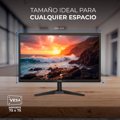 Acteck Captive Brite Monitor Plano CB185, 18.5", TN, HD, 60Hz, 5ms, Low-Blue Light, VGA, HDMI 1.4, VESA 75mm, Negro