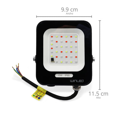 Reflector LED, WRE-004, RGB 10W Multicolor Exterior IP65, 700 Lúmenes, Control de Colores, Luz Decorativa para Jardín, Fachada, Terraza y Eventos, Winled