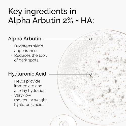 The Ordinary Alpha Arbutin 2% + HA, Suero Antihiperpigmentación con Alfa Arbutina y Ácido Hialurónico — Suero para mejorar el aspecto de manchas e iluminar la piel