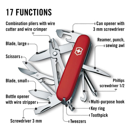 Victorinox Deluxe Tinker para 17 Usos, Rojo