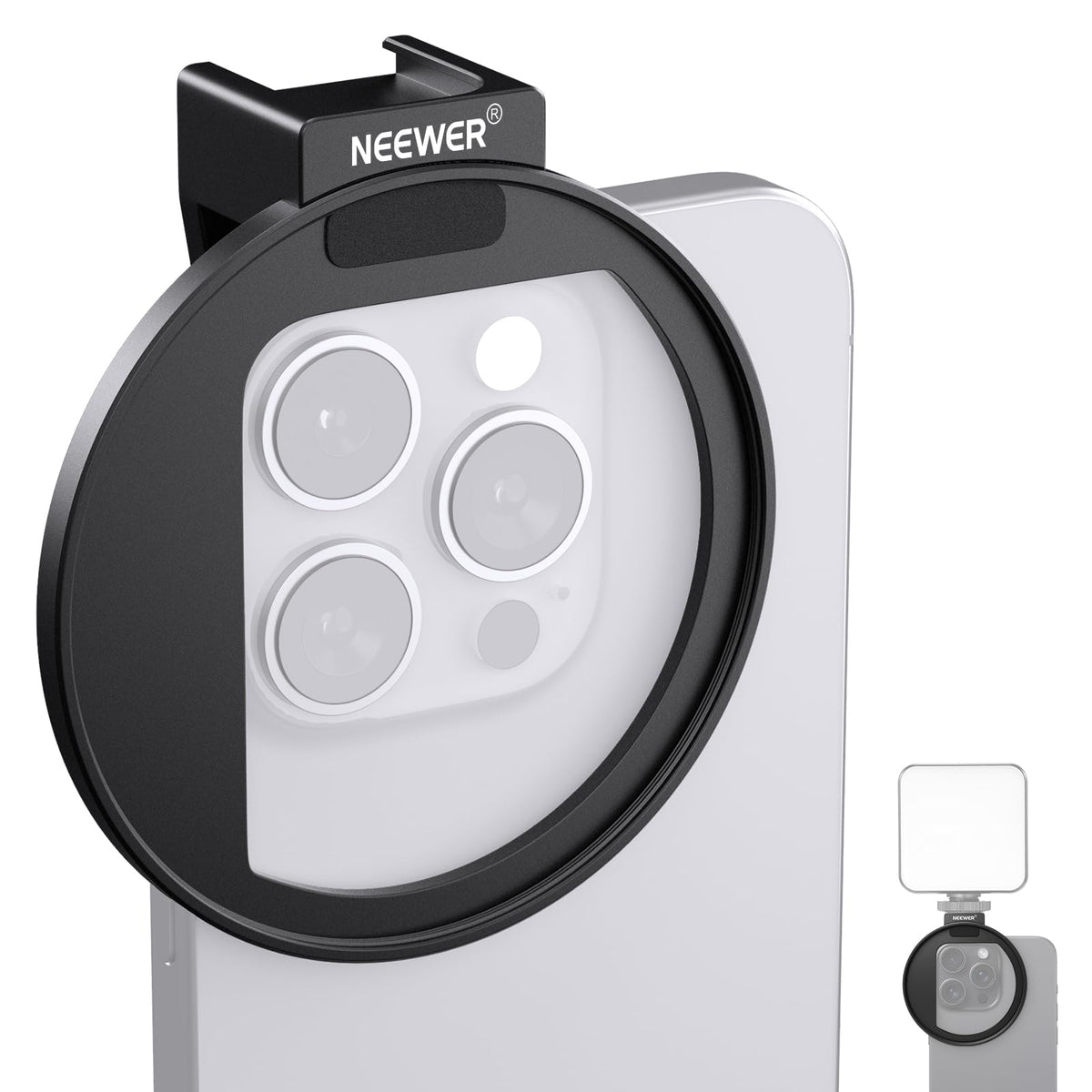 NEEWER Filtro CPL 67mm con Clip para Celular y Zapata Fría - Anillo Adaptador