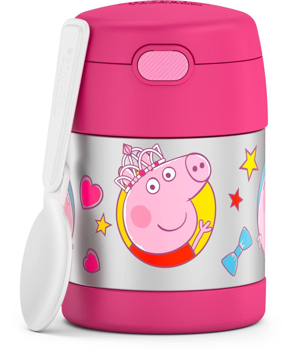 Thermos FUNTAINER Frasco Aislado con Cuchara Diseño Minnie, 10 oz - Peppa Pig - 10 onzas (295.73ml)