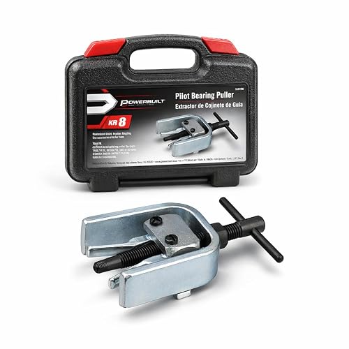 Powerbuilt 648619 - Extractor de rodamientos piloto, quitar rodamientos y bujes, reparación de automóviles extranjeros y domésticos, funda de almacenamiento - Plata