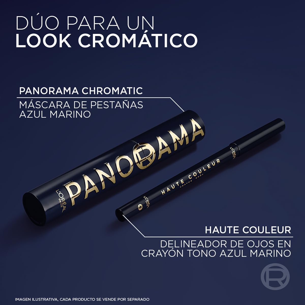L'Oreal Paris, Panorama Chromatic Blue Suede Máscara De Pestañas Voluminizadora, Ojos Que Lucen 1.4X Más Grandes Y Pestañas Con Mayor Volumen, Tono Azul Marino