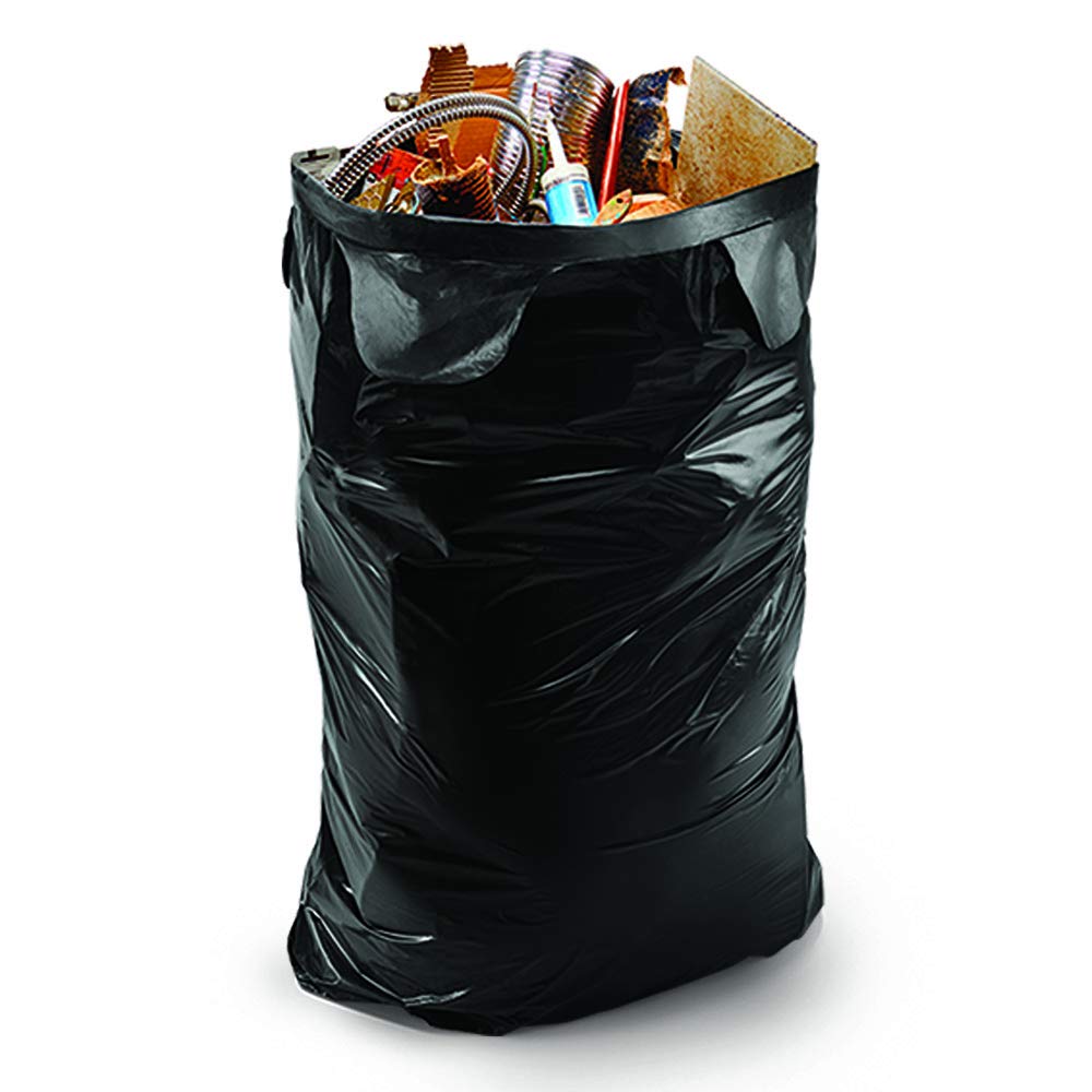 Iron Hold 1416608 Black 45 Gallon 3 mil thickness, Wing Tie, Heavy Duty Trash Can Liners from Berry, 18ct