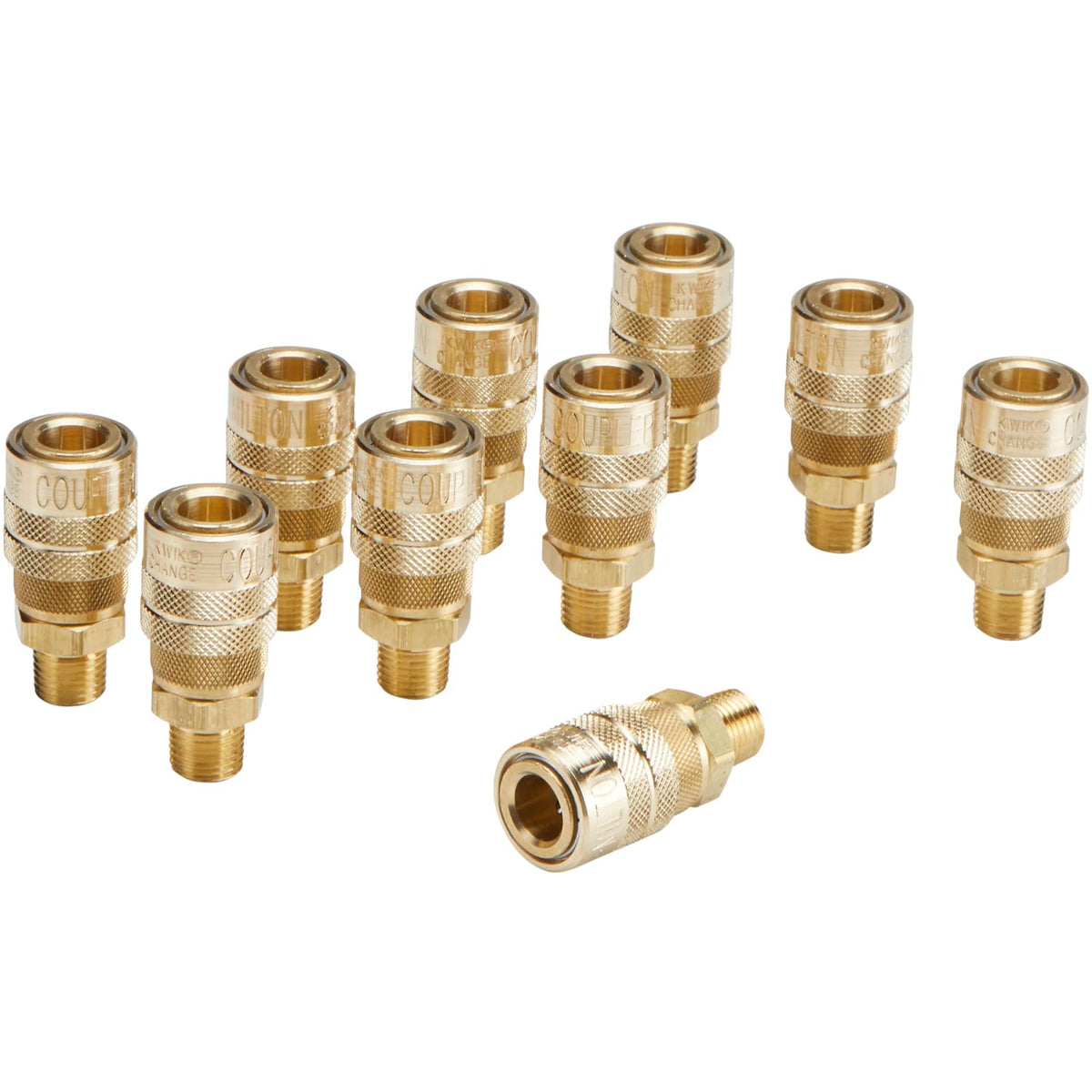 Milton (716) Acoplador de conexión rápida macho NPT M de 1/4" (industrial) de conexión rápida – Caja de 10