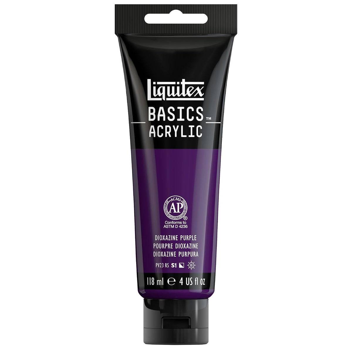 Liquitex Basics Pintura Acrílica, Tubo de 4 oz - Morado (Dioxazine Purple 186) - Tubo de 4 oz