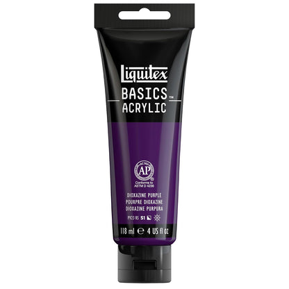 Liquitex Basics Pintura Acrílica, Tubo de 4 oz - Morado (Dioxazine Purple 186) - Tubo de 4 oz
