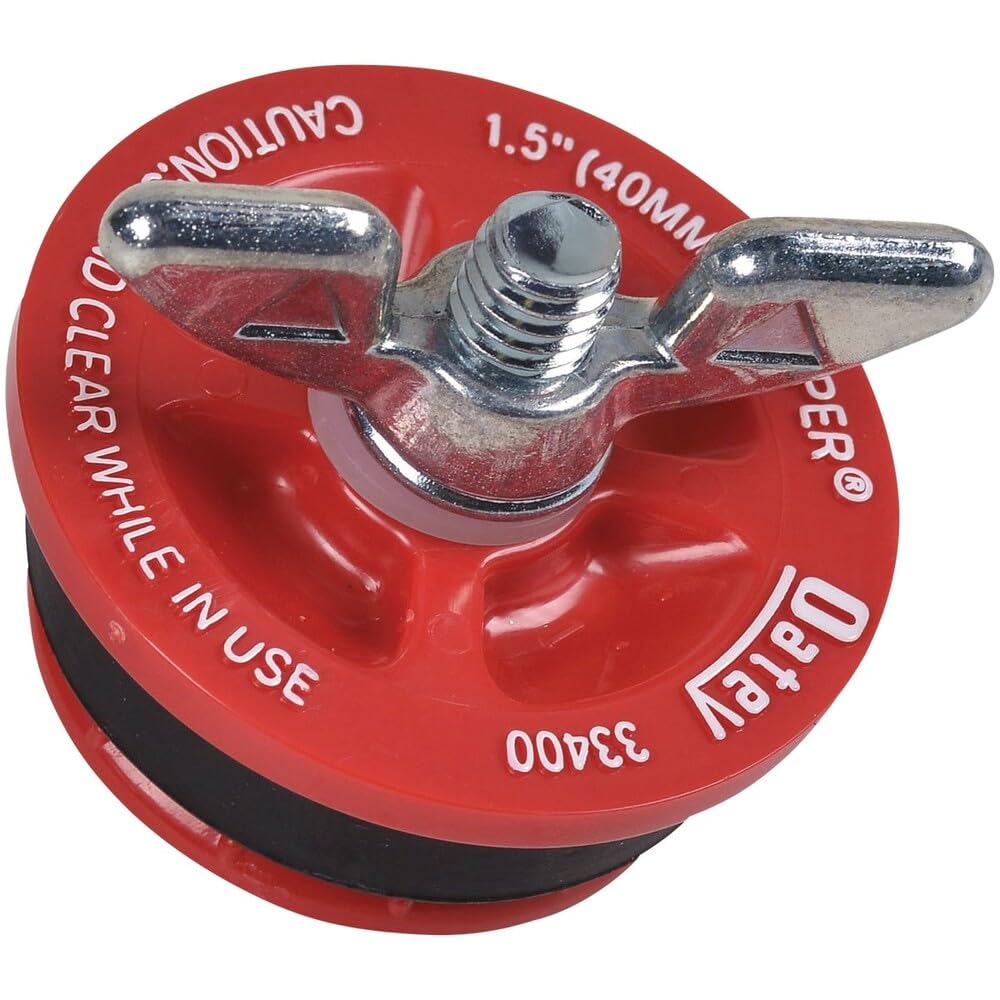 Oatey 33400 - Tapón mecánico de extremo de tubo, 1-1/2 pulgadas, rojo, 1 unidad