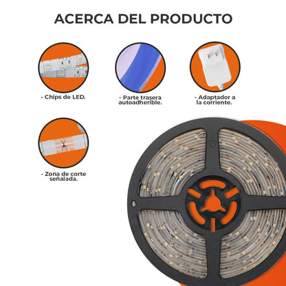 Tecnolite - Tira LED 5 Metros 12 W Luz Verde, Interiores, Plug and Play, No atenuable, Recortable