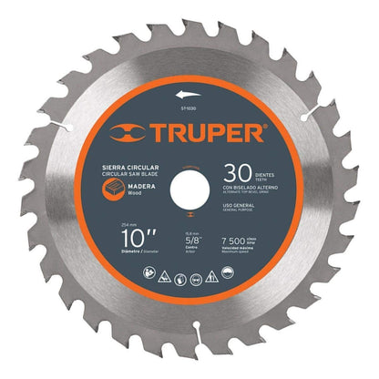 Truper Disco de Sierra para Madera 10 pulg - 30 dpp