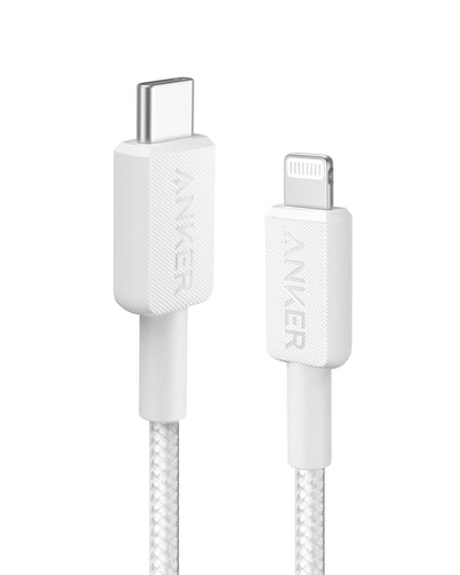 Anker - Cable USB-C a Lightning, 0.9 metros, para dispositivos Apple, cable USB-C 322 a Lightning, blanco (0.9 M, blanco)