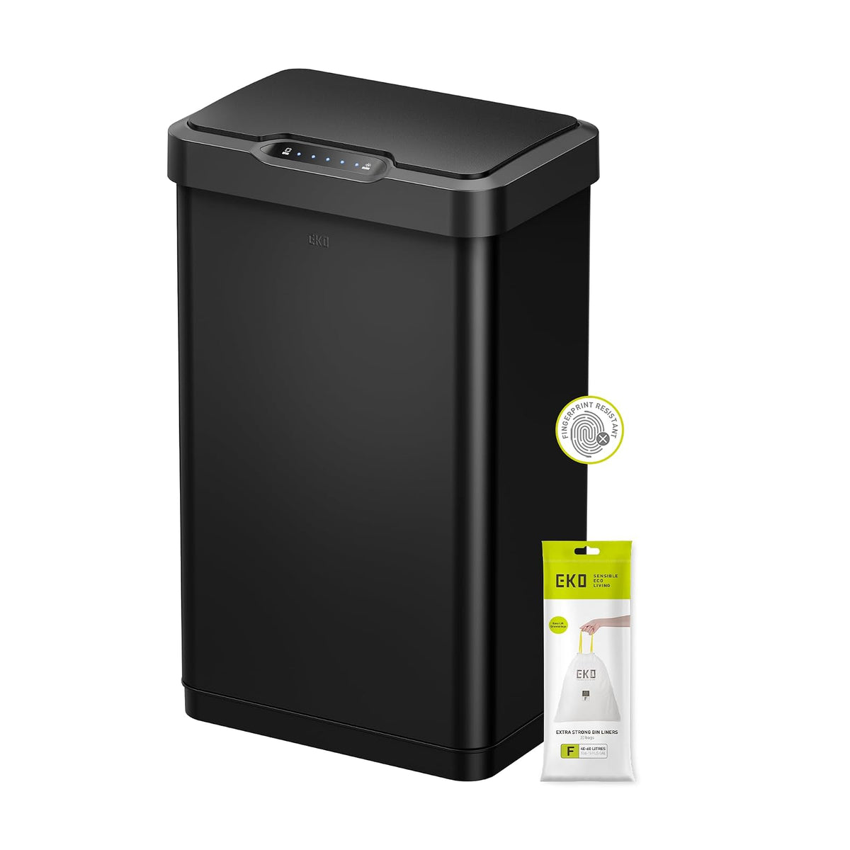 EKO Mirage-T Bote de Basura para Cocina 50 L con Sensor Negro Mate