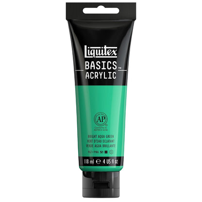Liquitex Basics Pintura Acrílica, Tubo de 4 oz - Verde (Bright Aqua Green 660) - Tubo de 4 oz