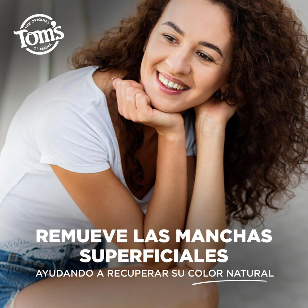 Tom´s Of Maine Pasta Dental con Flúor Blanqueadora Carbón Activado 4 pack | Dientes Blancos sin Dañar el Esmalte y con Ingredientes Naturales