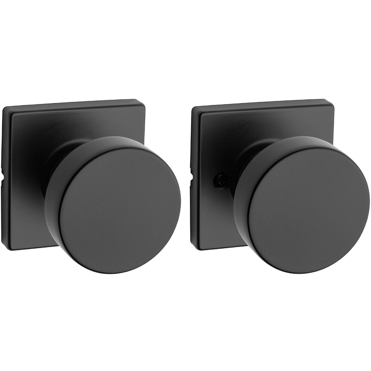 Kwikset Pismo Perilla para Puerta de Paso Interior, Protección Microban - Square Rose - Mate negro