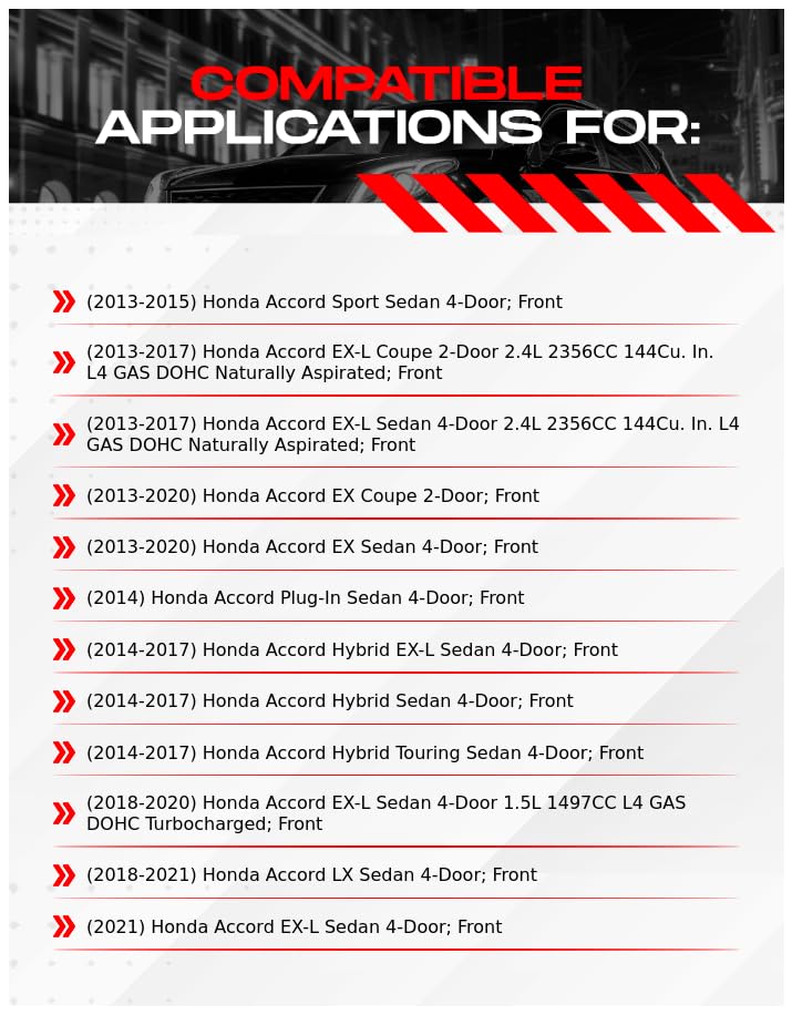 R1 Concepts Kit de Rotores de Freno Delantero eLine para Honda Accord 2013-2019
