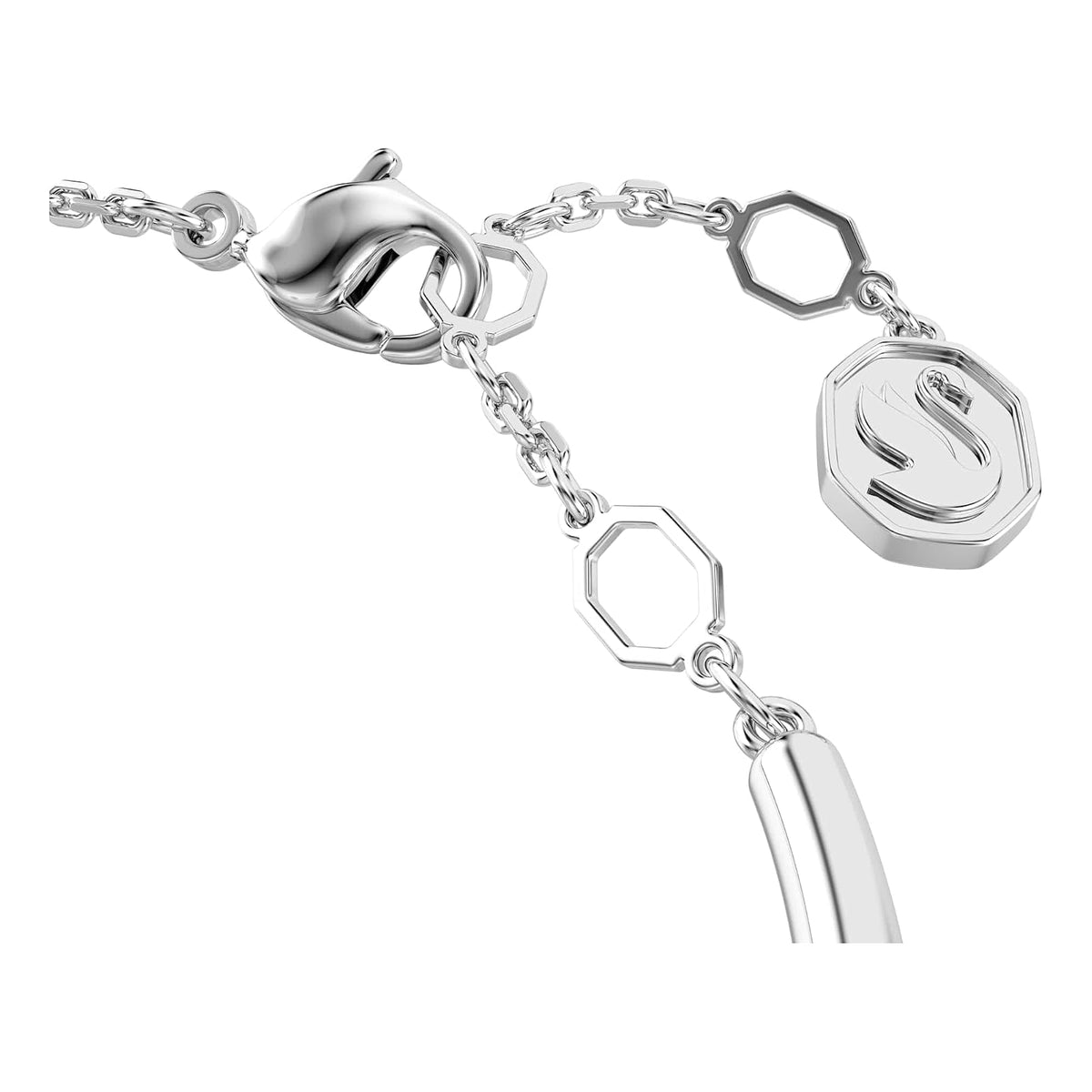 Swarovski Brazalete Dextera, Talla redonda, Blanco, Baño de rodio