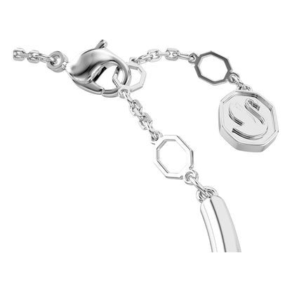 Swarovski Brazalete Dextera, Talla redonda, Blanco, Baño de rodio